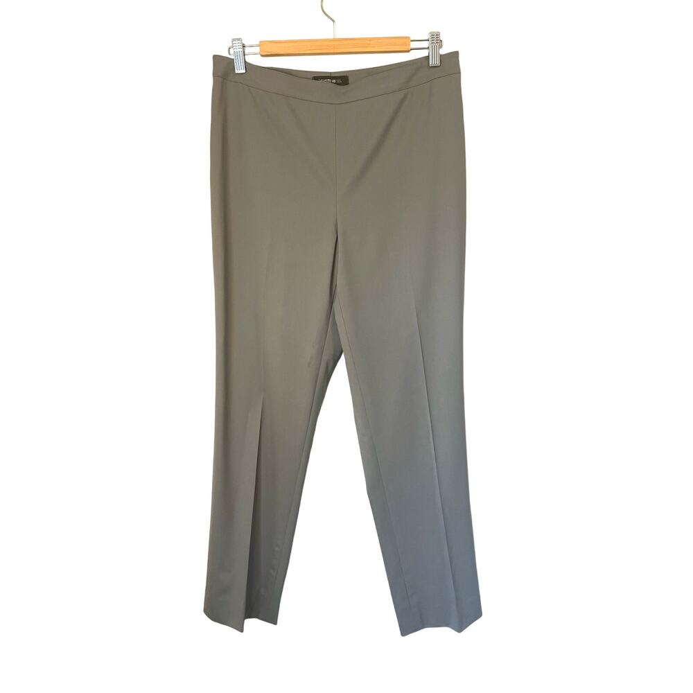 La Fayette 148 New York Bleecker Pant in Grey Side Zippered Closure Light sz. 10